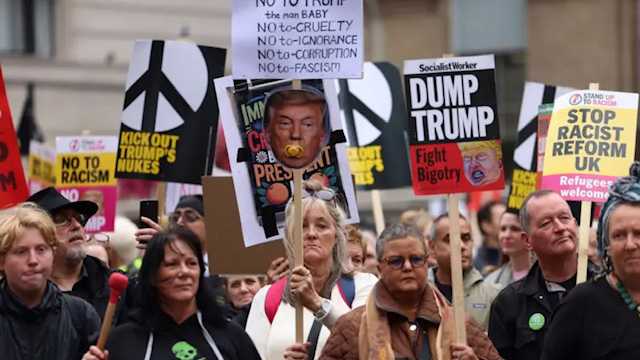 Ribuan Orang Gelar Protes Saat Kunjungan Trump ke Inggris
